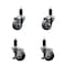 Service Caster 3'' SS Thermoplastic Rubber Wheel Swivel 1-1/4'' Expanding Stem Caster Set 2 Brakes, 4PK SCC-SSEX20S314-TPRB-2-TLB-2-114 - alternate 1